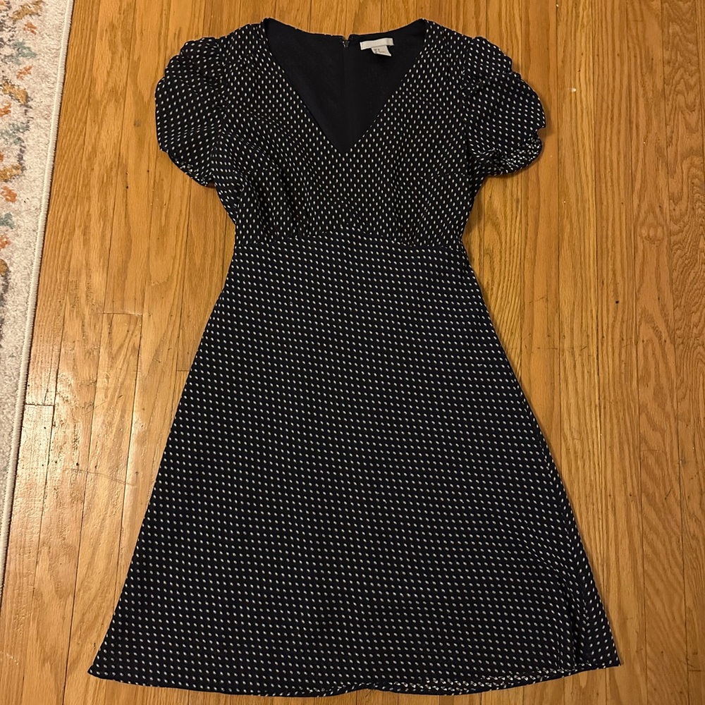 Navy Blue Polka dot dress